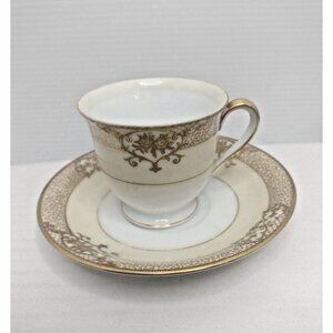 Beautiful Goldinthia Noritake Demitasse Cup & Saucer Heavy Gold Decoration